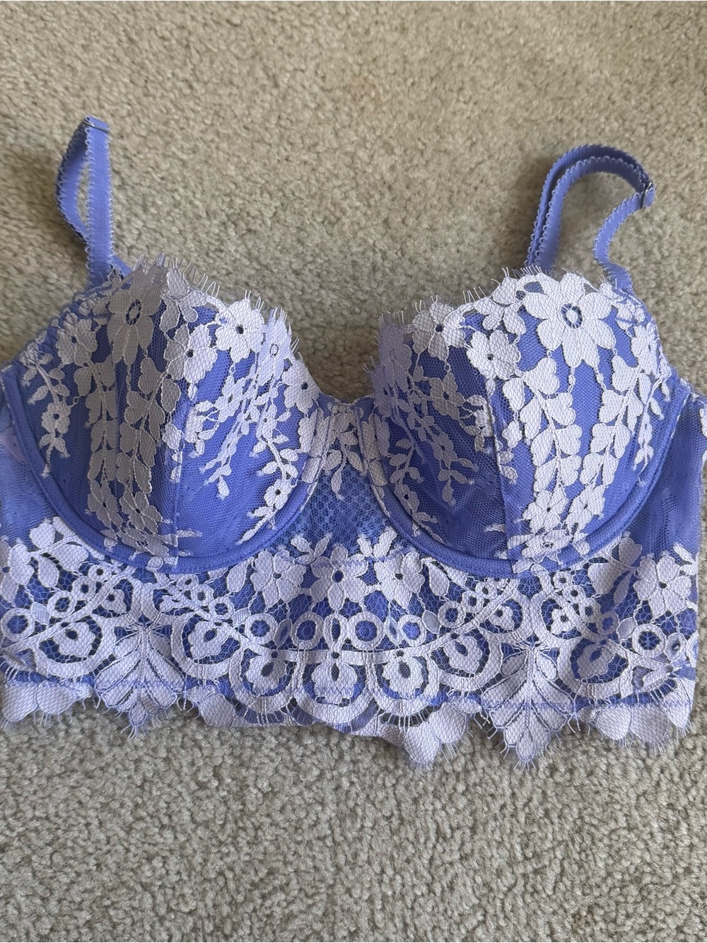NWT Victoria’s Secret Dream Angels Lined Demi Bra Lavender Zip Underwire 34C